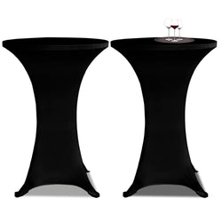 Standing Table Cover 70 cm Black Stretch 2 pcs
