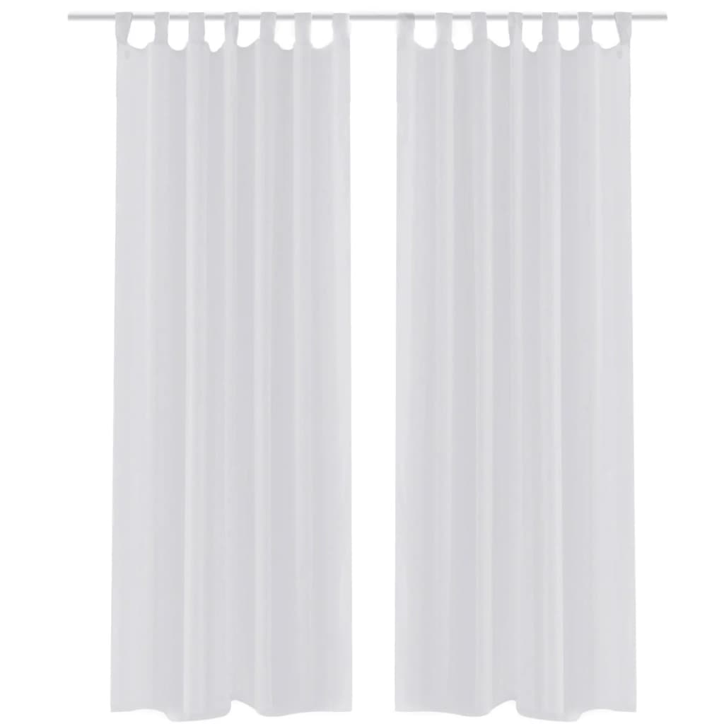 White Sheer Curtain,2 pcs