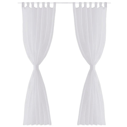 White Sheer Curtain,2 pcs