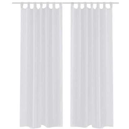 White Sheer Curtain--2  pcs