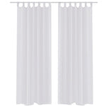 White Sheer Curtain--2  pcs