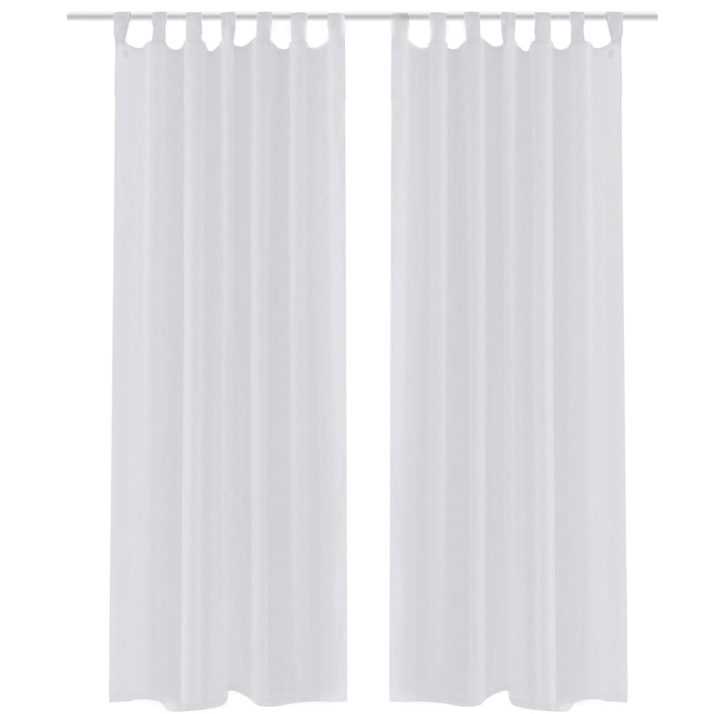 White Sheer Curtain--2pcs