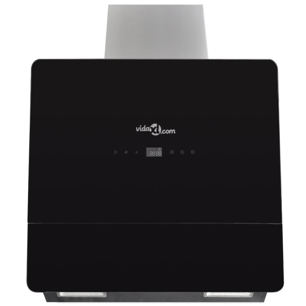 Black Tempered Glass Range Hood with Display 600 mm