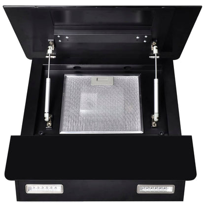 Black Tempered Glass Range Hood with Display 600 mm