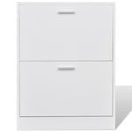 Shoe Cabinet with 2 Compartments Wooden White