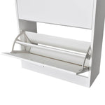 Shoe Cabinet with 2 Compartments Wooden White