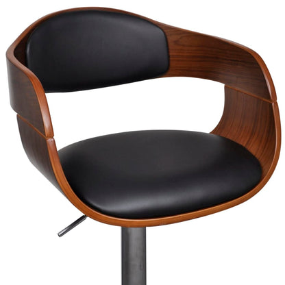 Bar Stools 2 pcs Bent Wood and faux Leather