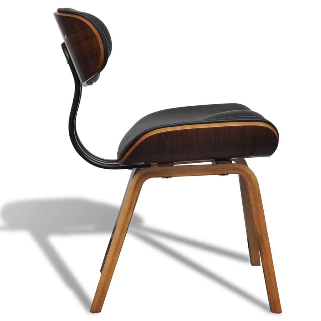 Dining Chairs 4 pcs Bent Wood and Leather
