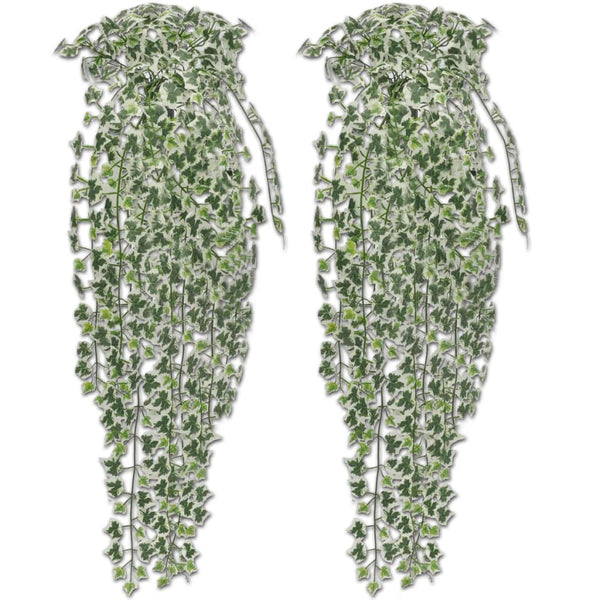  2 pcs Variegated Artificial Ivy Bush 90 cm