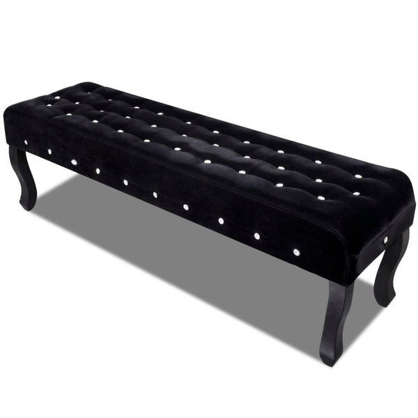  Black Bench Velvet Fabric with Crystal Buttons