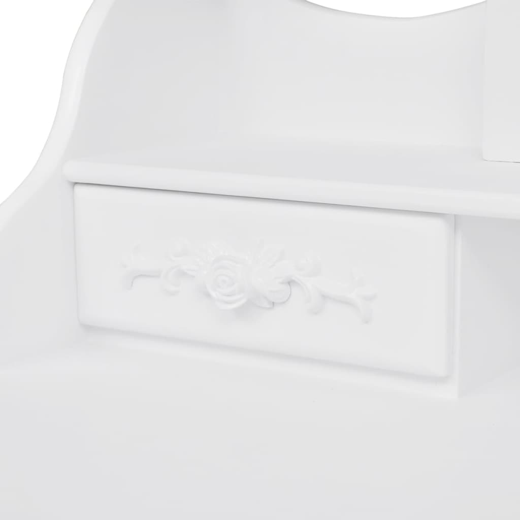 Dressing Table with Stool and 3 Mirrors White