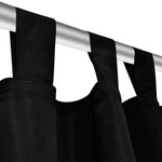 2 pcs Micro-Satin Curtains with Loops (Black)