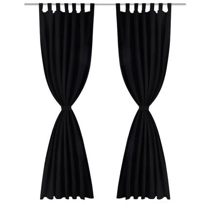 2 pcs Micro-Satin Curtains with Loops - 140×245cm