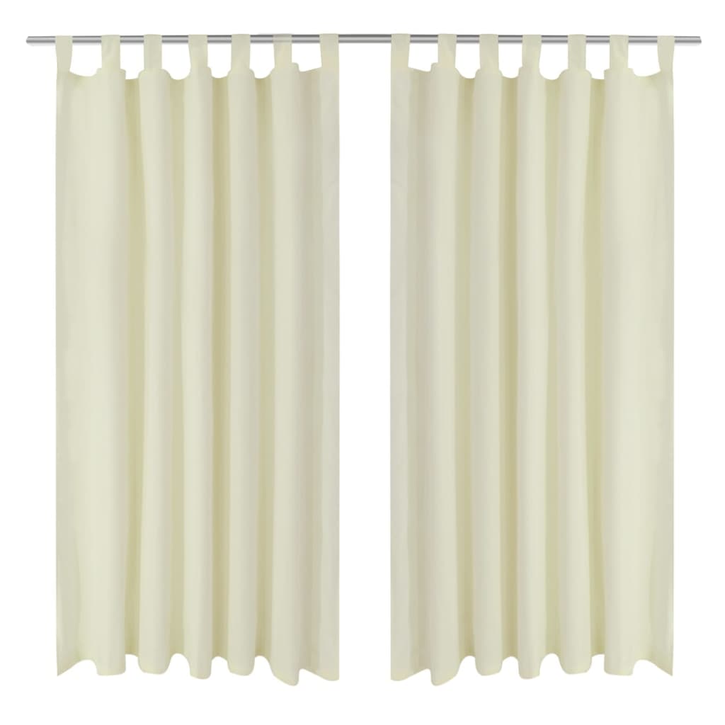 2 pcs Micro-Satin Curtains with Loops ( Cream )