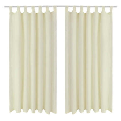 2 pcs Micro-Satin Curtains with Loops ( Cream )