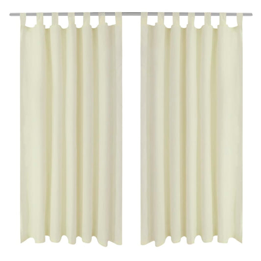 2 pcs Micro-Satin Curtains with Loops ( Cream )