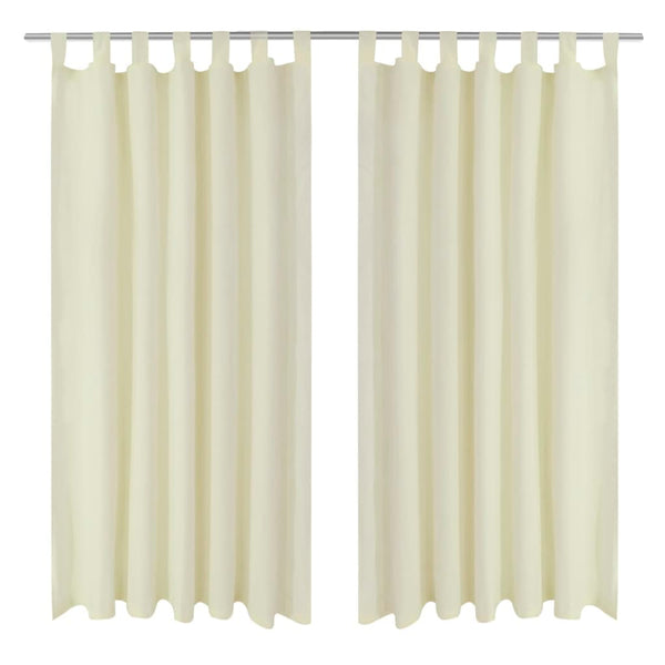  2 pcs Micro-Satin Curtains with Loops ( Cream )