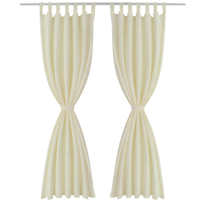 2 pcs Micro-Satin Curtains with Loops ( Cream )