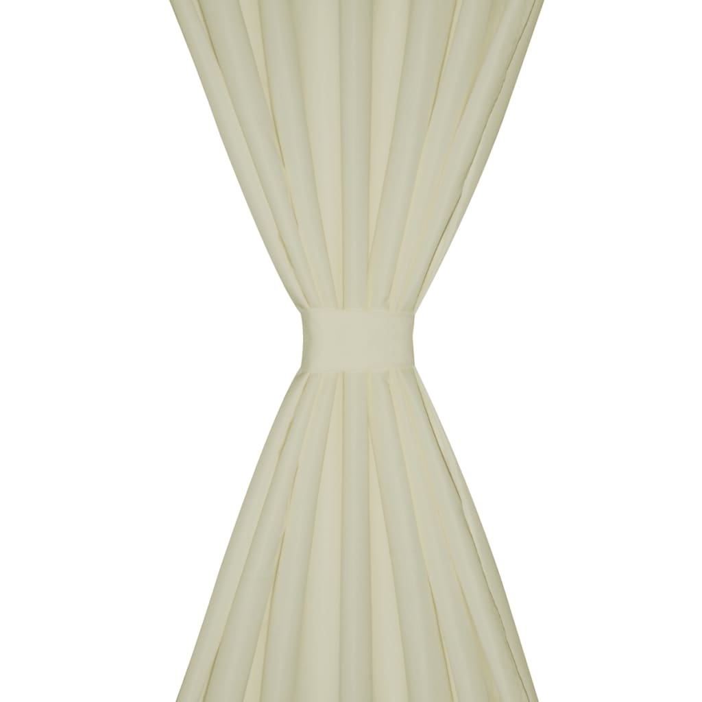 2 pcs Micro-Satin Curtains with Loops ( Cream )