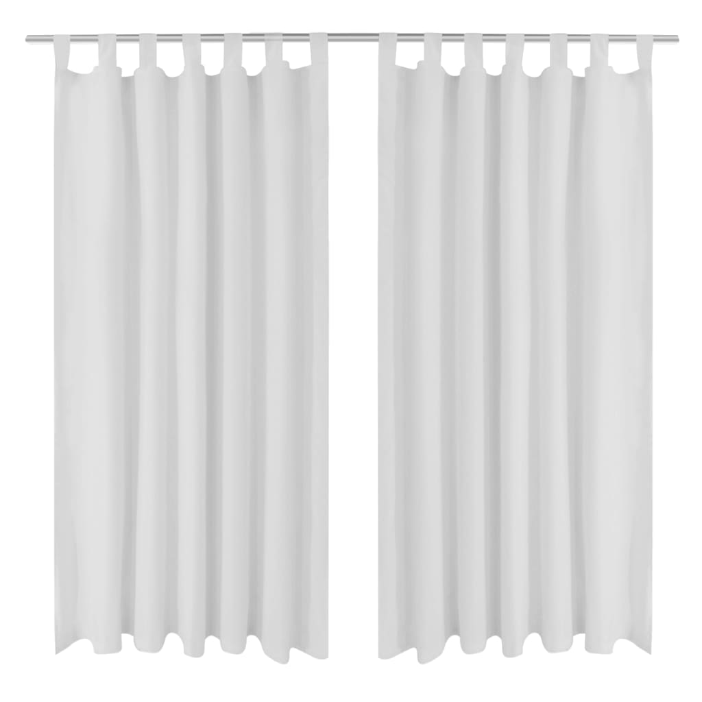 2 pcs Micro-Satin Curtains with Loops  ( White )