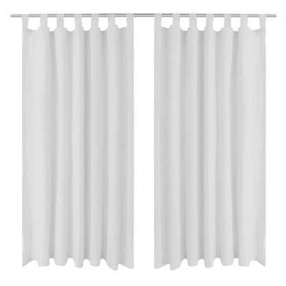 2 pcs Micro-Satin Curtains with Loops  ( White )