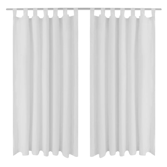 2 pcs Micro-Satin Curtains with Loops  ( White )