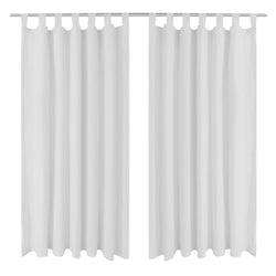 2 pcs Micro-Satin Curtains with Loops  ( White )