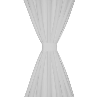 2 pcs Micro-Satin Curtains with Loops  ( White )