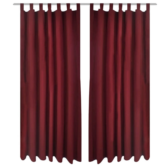 2 pcs Micro-Satin Curtains with Loops(Bordeau)