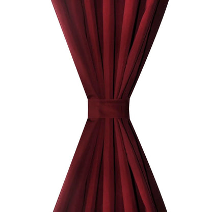 2 pcs Micro-Satin Curtains with Loops(Bordeau)