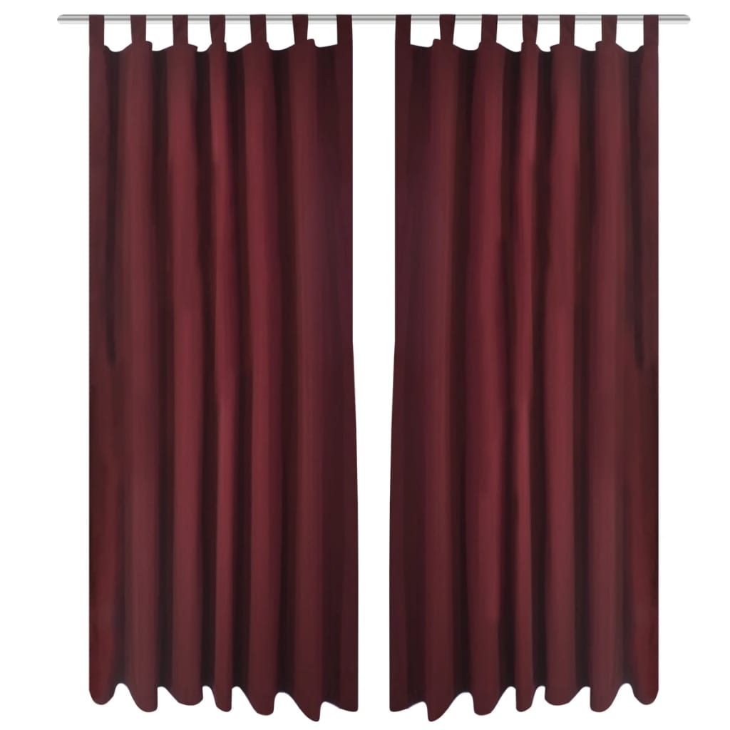 2 pcs Bordeau Micro-Satin Curtains with Loops