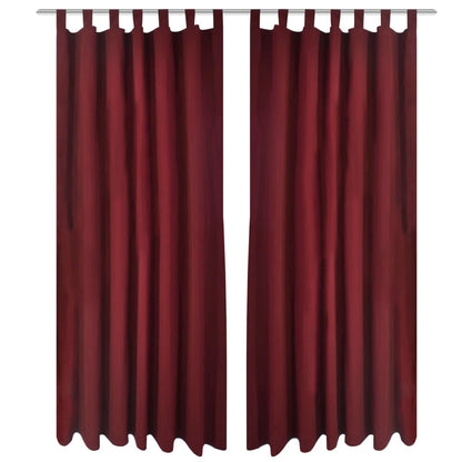 2 pcs Bordeau Micro-Satin Curtains with Loops