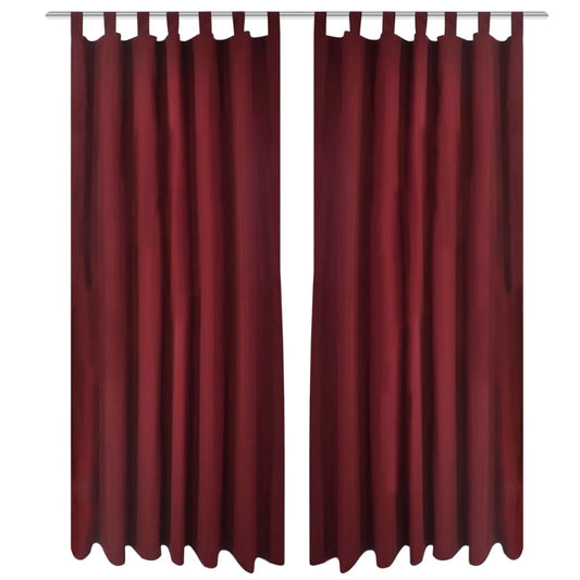 2 pcs Bordeau Micro-Satin Curtains with Loops