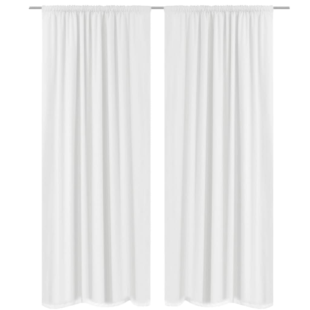 2 pcs White Energy-saving Blackout Curtains Double Layer