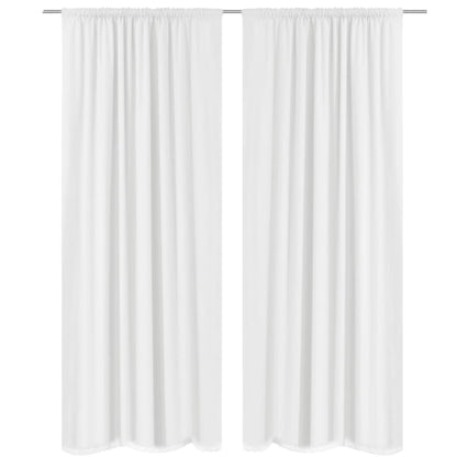 2 pcs White Energy-saving Blackout Curtains Double Layer