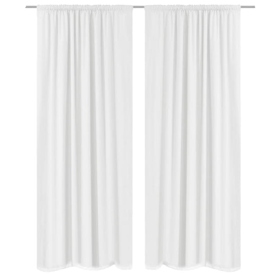 2 pcs White Energy-saving Blackout Curtains Double Layer
