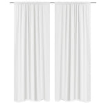 2 pcs White Energy-saving Blackout Curtains Double Layer