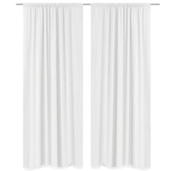 2 pcs White Energy-saving Blackout Curtains Double Layer
