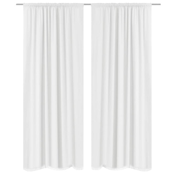  2 pcs White Energy-saving Blackout Curtains Double Layer