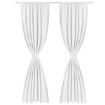 2 pcs White Energy-saving Blackout Curtains Double Layer
