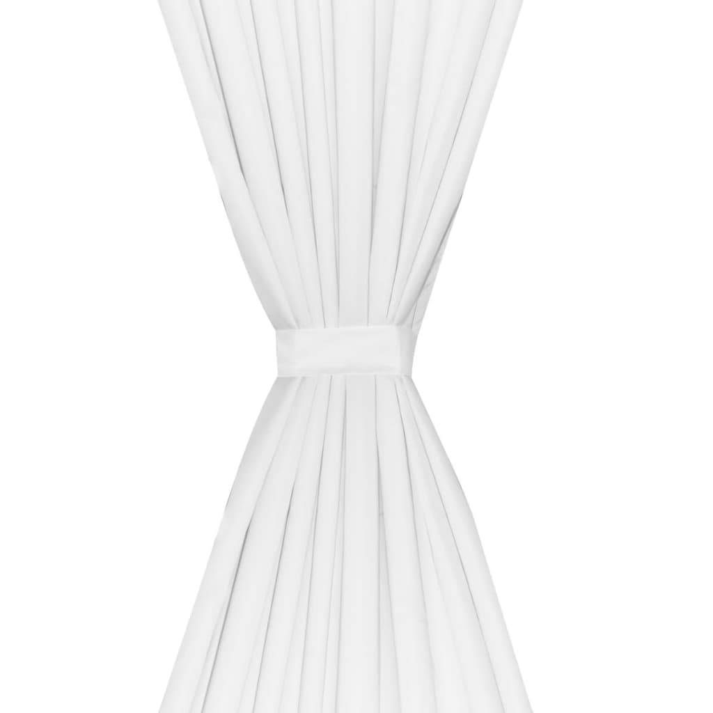 2 pcs White Energy-saving Blackout Curtains Double Layer