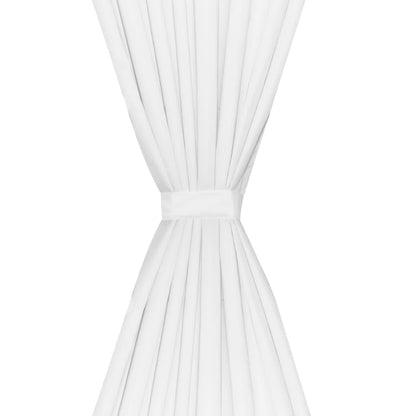 2 pcs White Energy-saving Blackout Curtains Double Layer