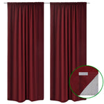 Blackout Curtains 2 pcs Double Layer Bordeau