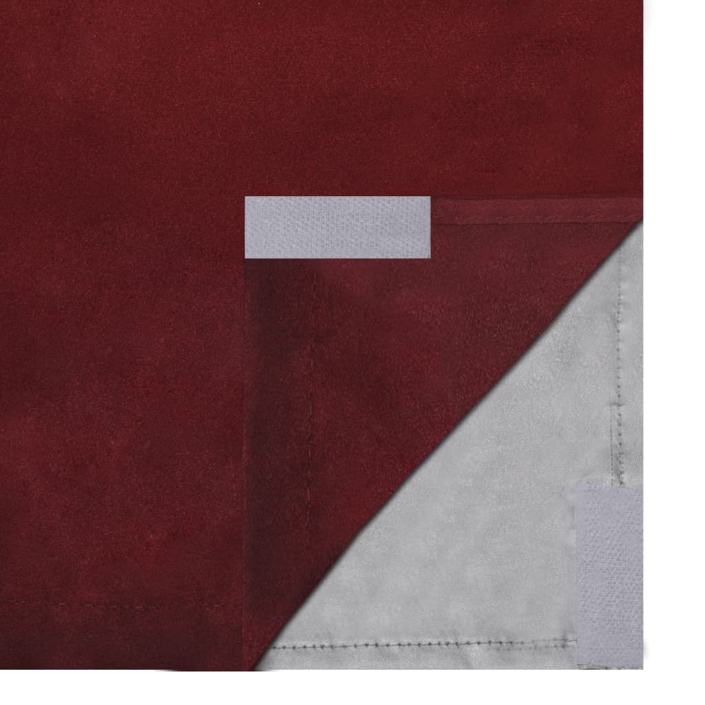 Blackout Curtains 2 pcs Double Layer Bordeau