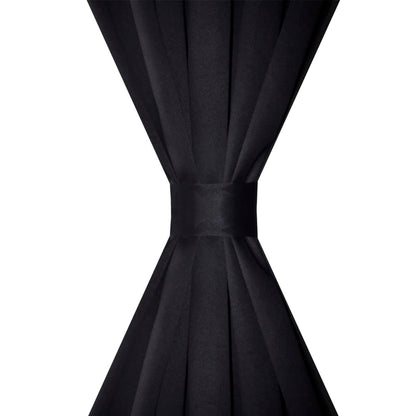 2 pcs Black Slot-Headed Blackout Curtains