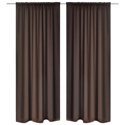 Blackout Curtains 2 pcs Slot-Headed Brown