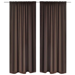 Blackout Curtains 2 pcs Slot-Headed Brown