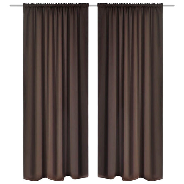  Blackout Curtains 2 pcs Slot-Headed Brown