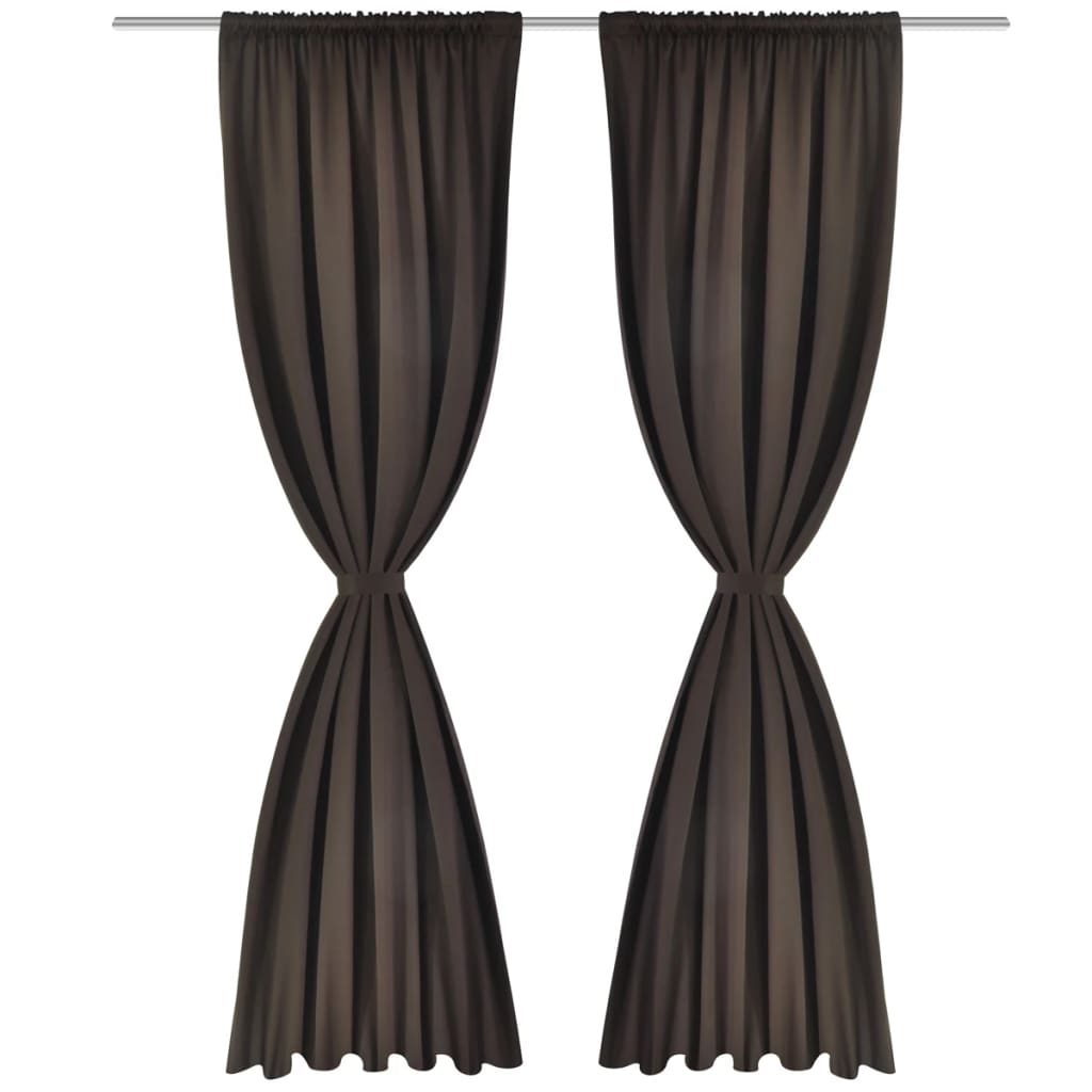 Blackout Curtains 2 pcs Slot-Headed Brown