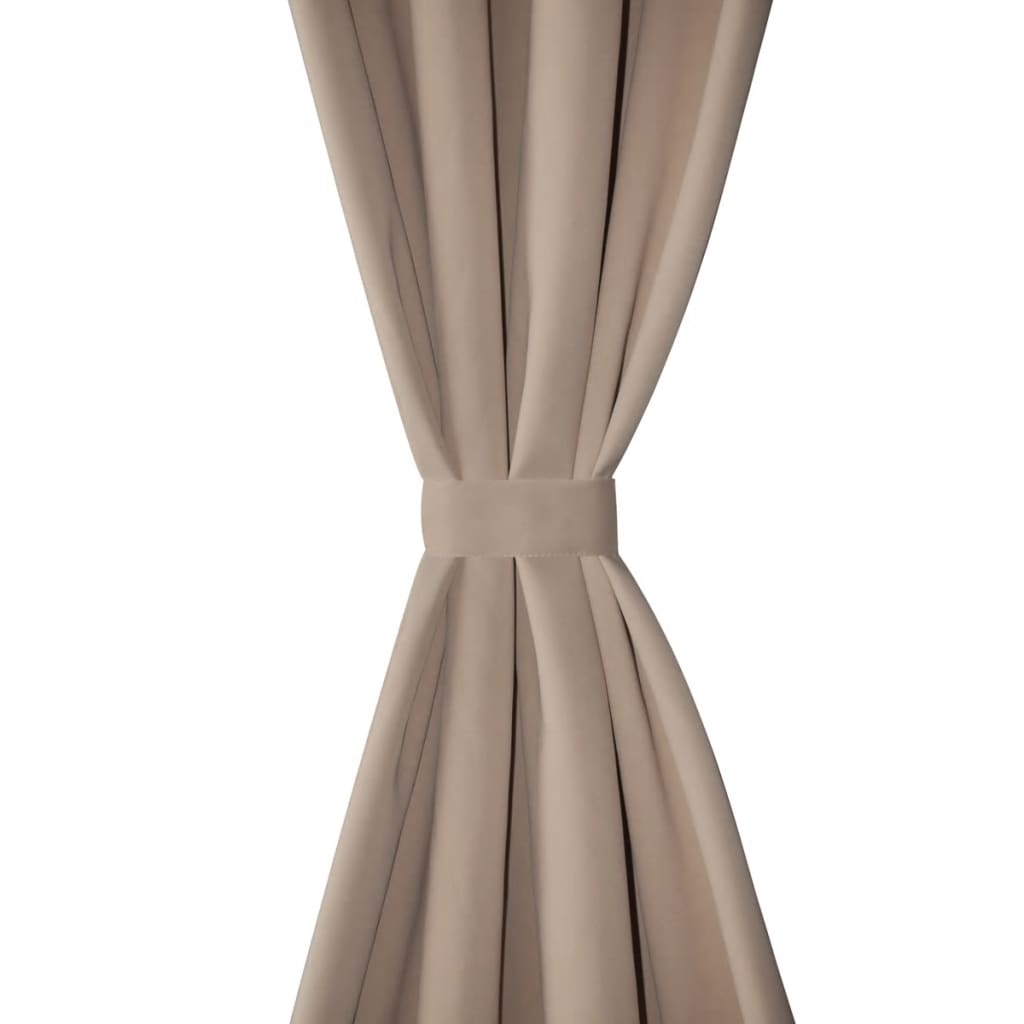 2 pcs Cream Blackout Curtains with Metal Rings